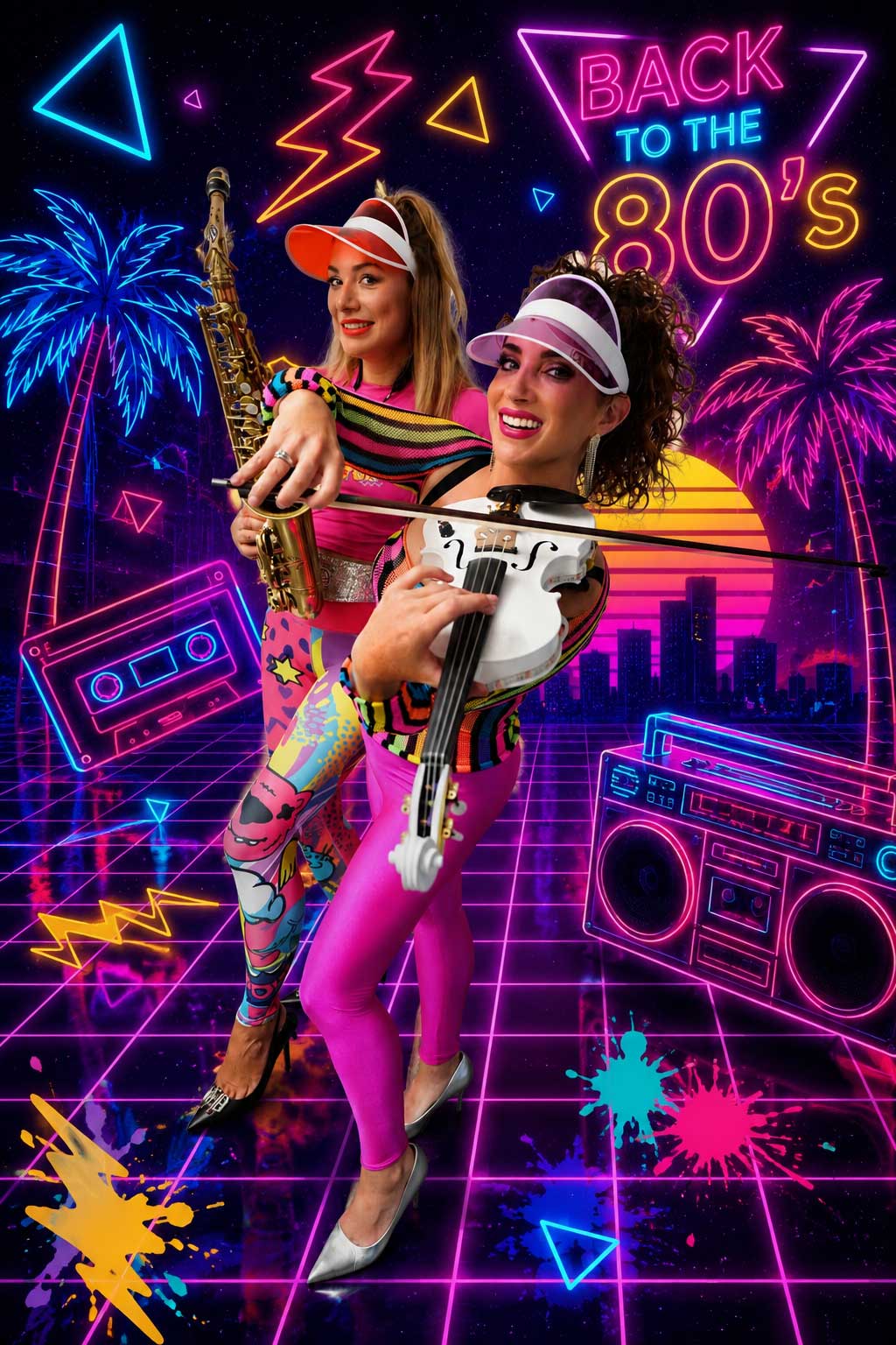 80s live band with singer, saxophone and violin for corporate parties and galas
