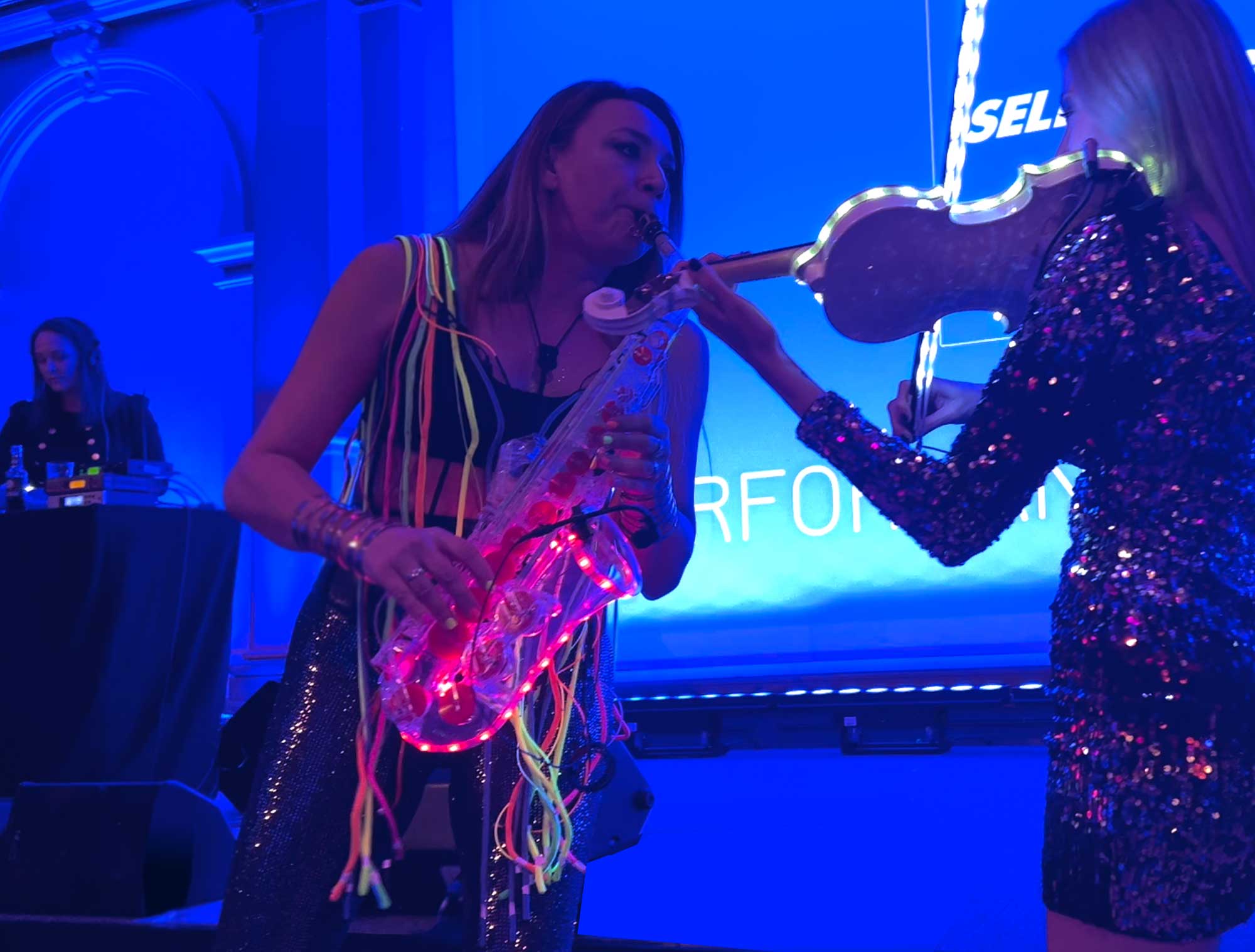 DJ & Sax live show for corporate event and summer party in Munich with saxophonist Natalie Marchenko
