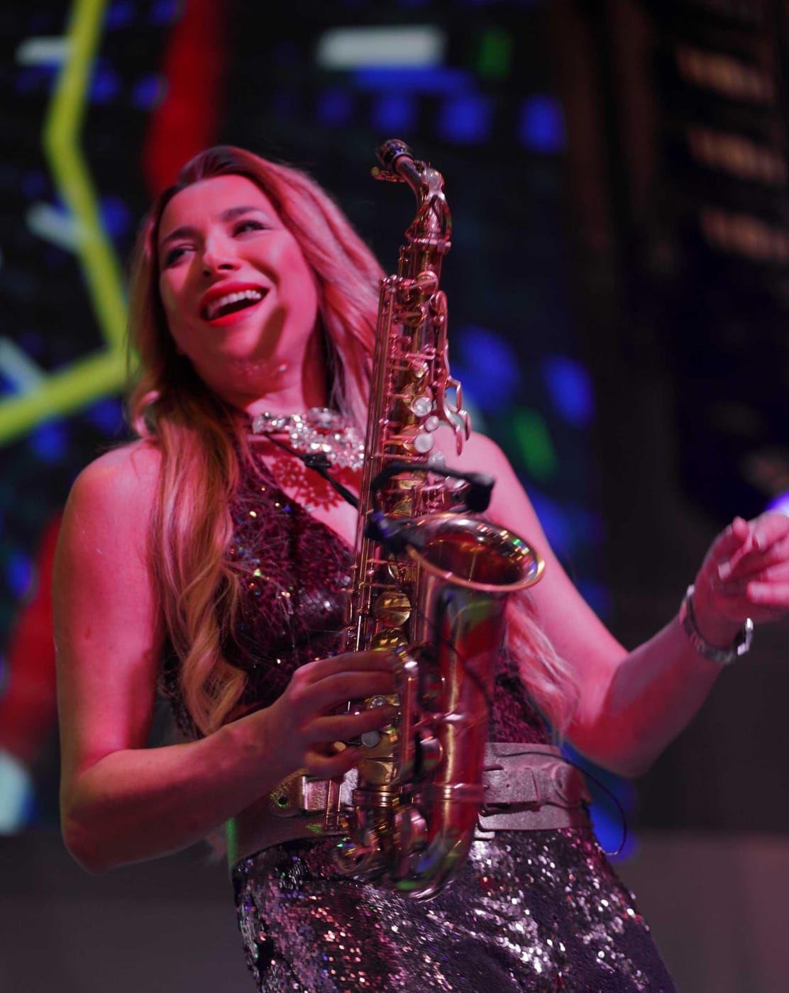 Saxophonistin auf der Messe Berlin bei Event