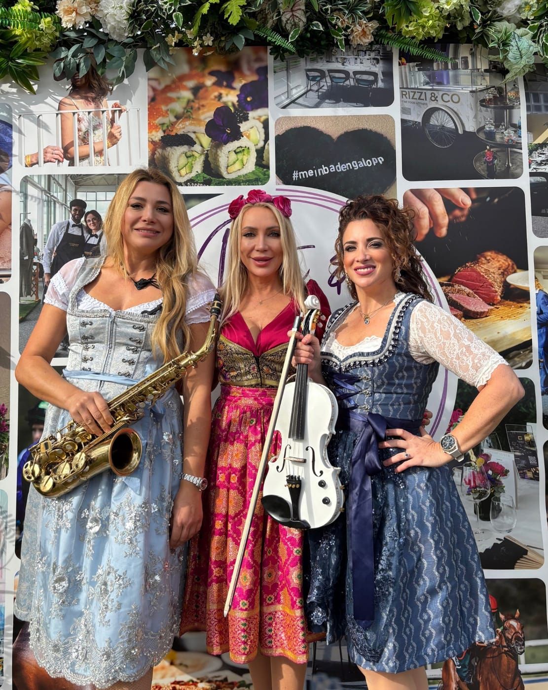 Oktoberfest Damenband im Dirndl mit Saxophon und Violine