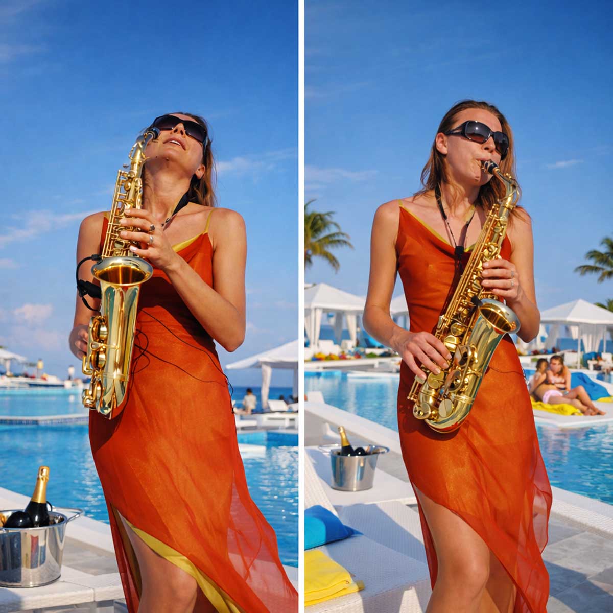Saxophonistin Ibiza Event