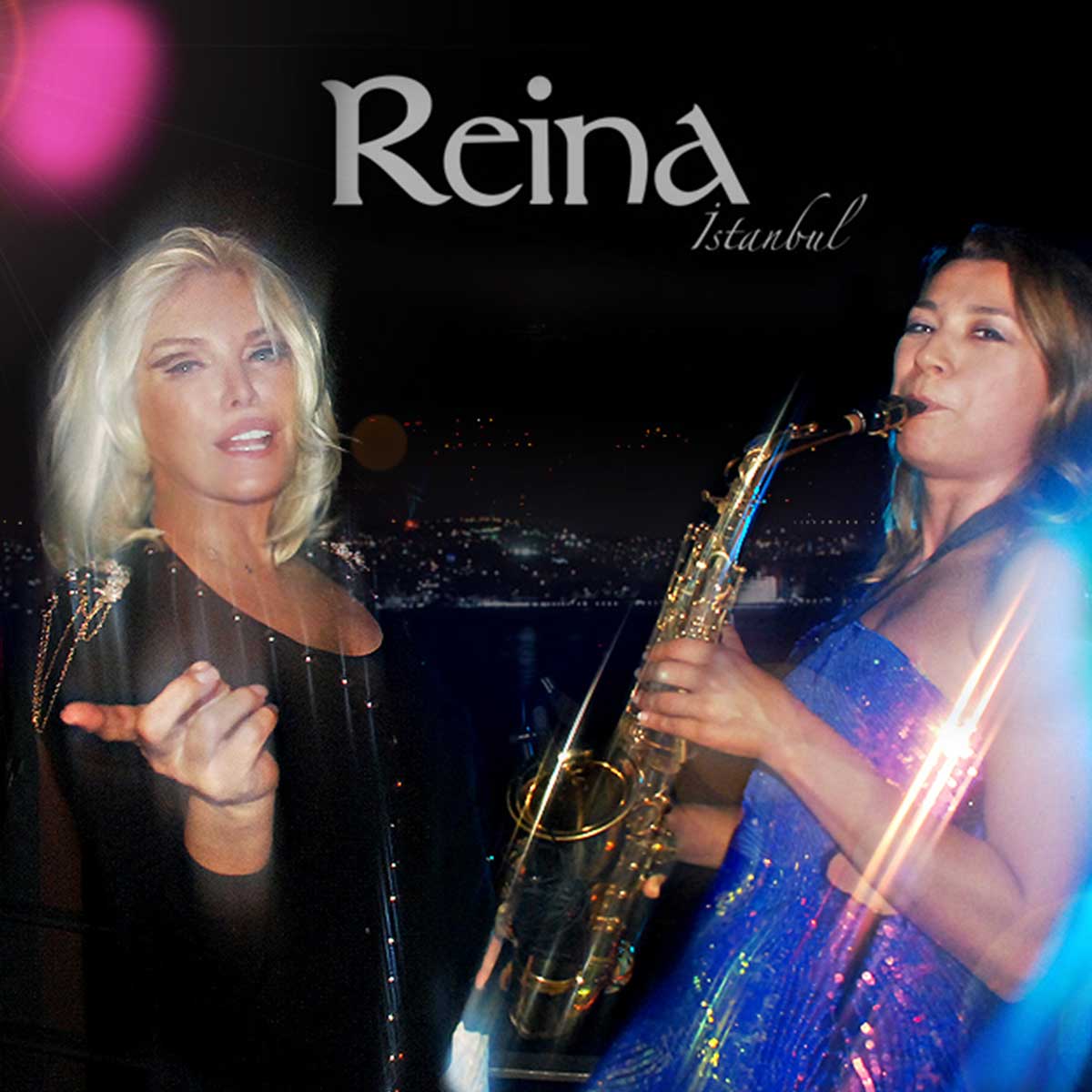 Saxophonistin mit Ajda Pekkan