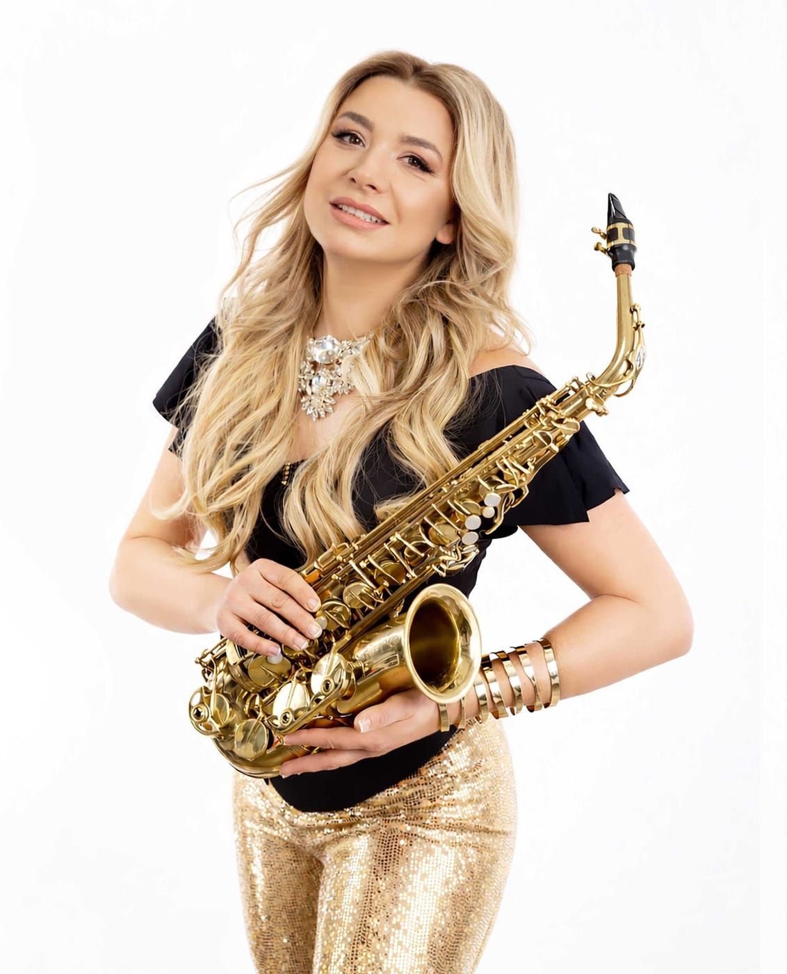 Live-Saxophonistin Natalie Marchenko bei exklusivem Event