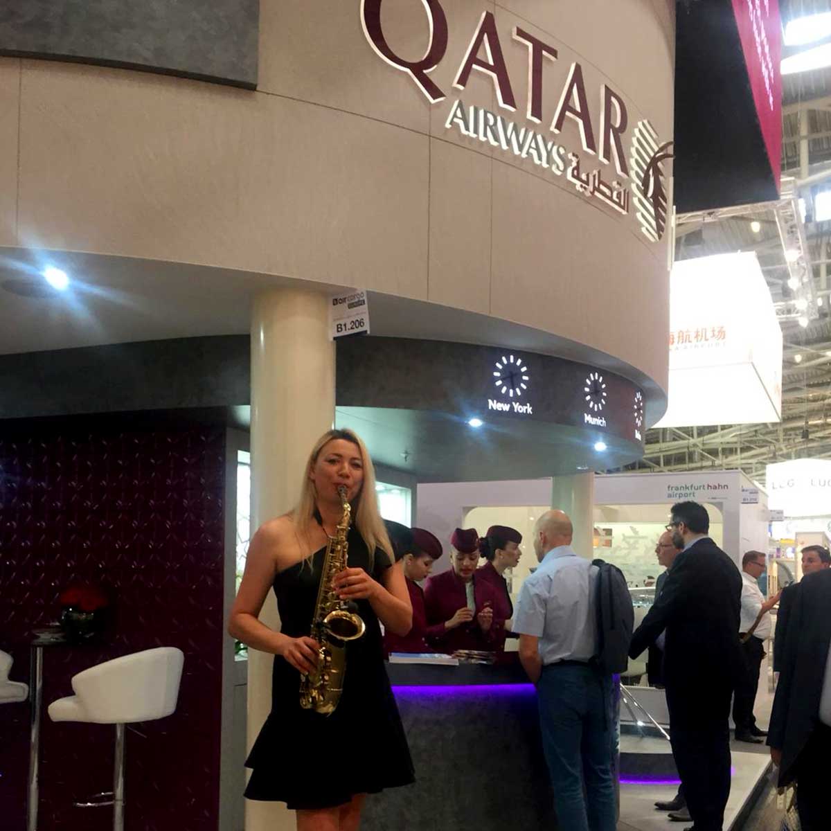 Saxophonistin Qatar Airlines Event Referenzen