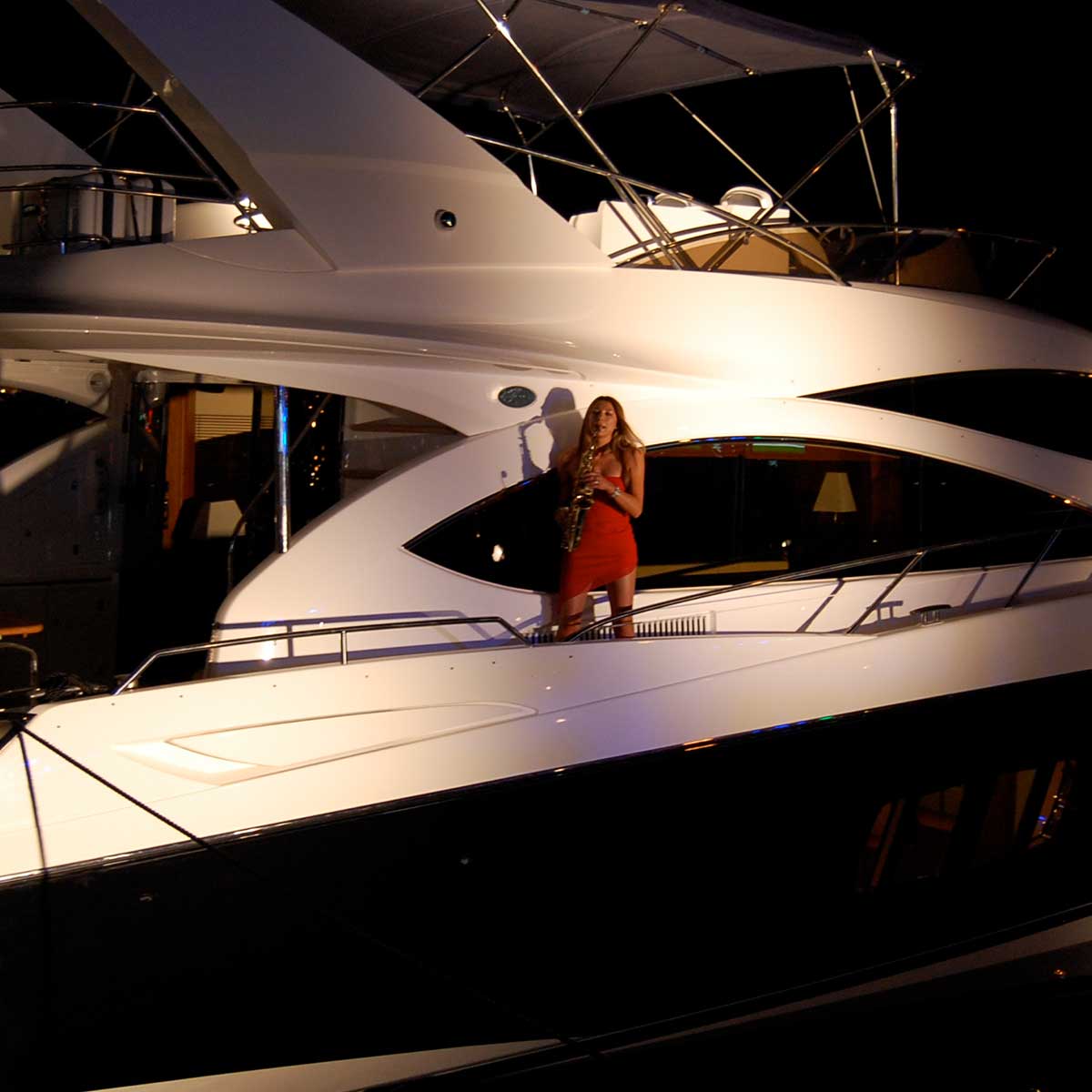 Saxophonistin Sunseeker Yacht Event